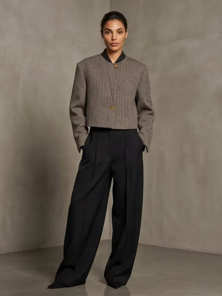 The Contrast-Trim Tweed Blazer