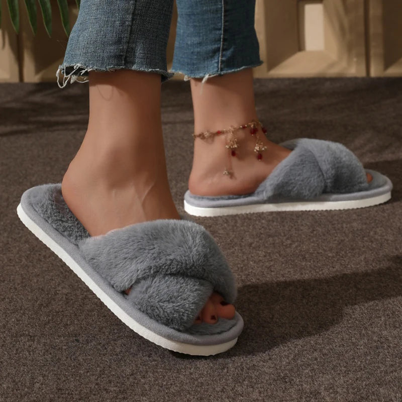 The Crossover Faux-Fur Slide