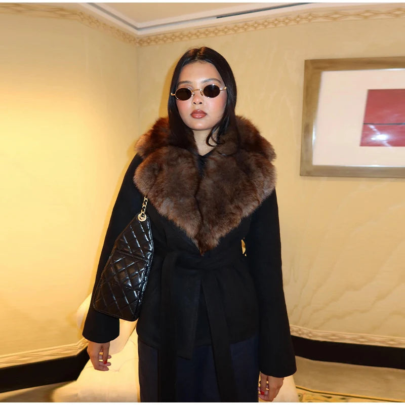 The Lace-Up Shawl-Collar Coat