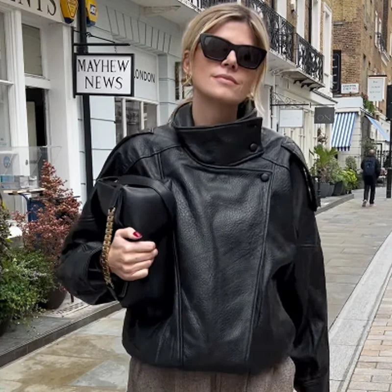 The Cropped Cruelty-Free Leather Bomber