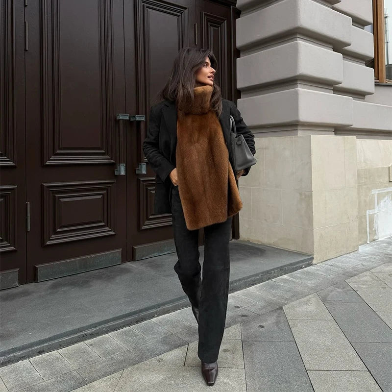The Belted Cruelty-Free Fur Shawl Coat