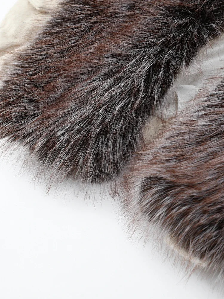 The Cruelty-Free Fur Trim Patchwork Coat