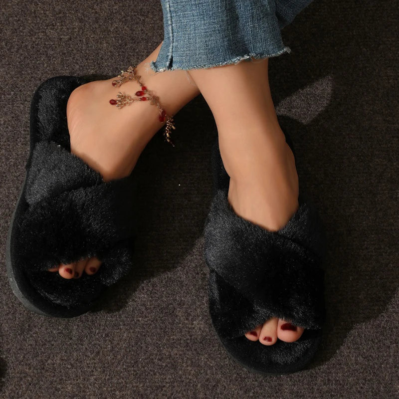 The Crossover Faux-Fur Slide