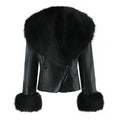 The Cruelty-Free Leather Jacket with Fur Collar