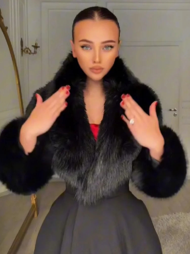 The Cruelty-Free Fur Trim Flared Coat