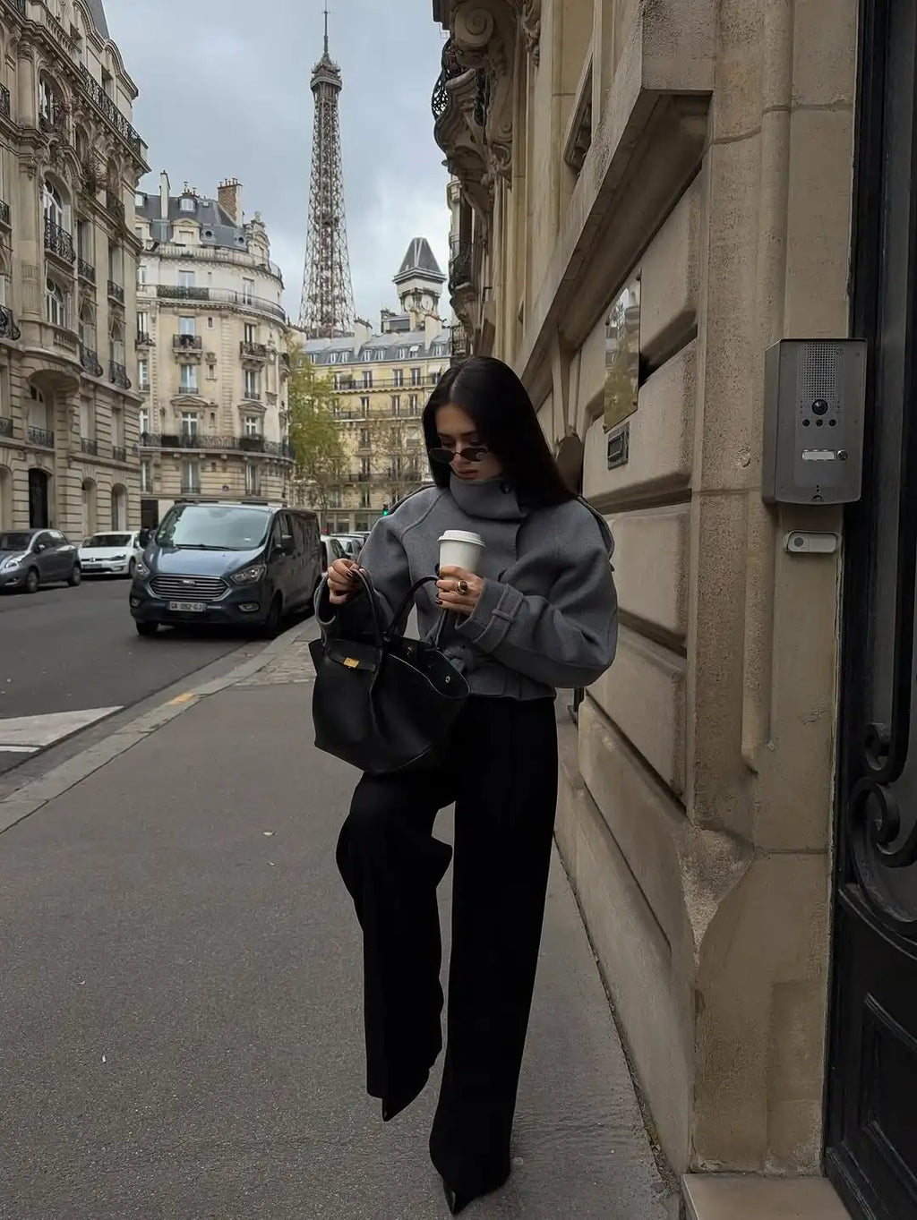 The High-Collar Lace-Up Overcoat