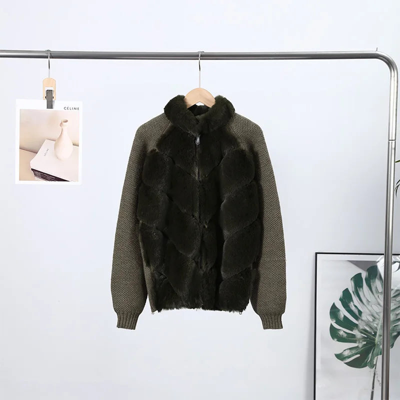 The Cruelty-Free Fur Panel Zip Jacket