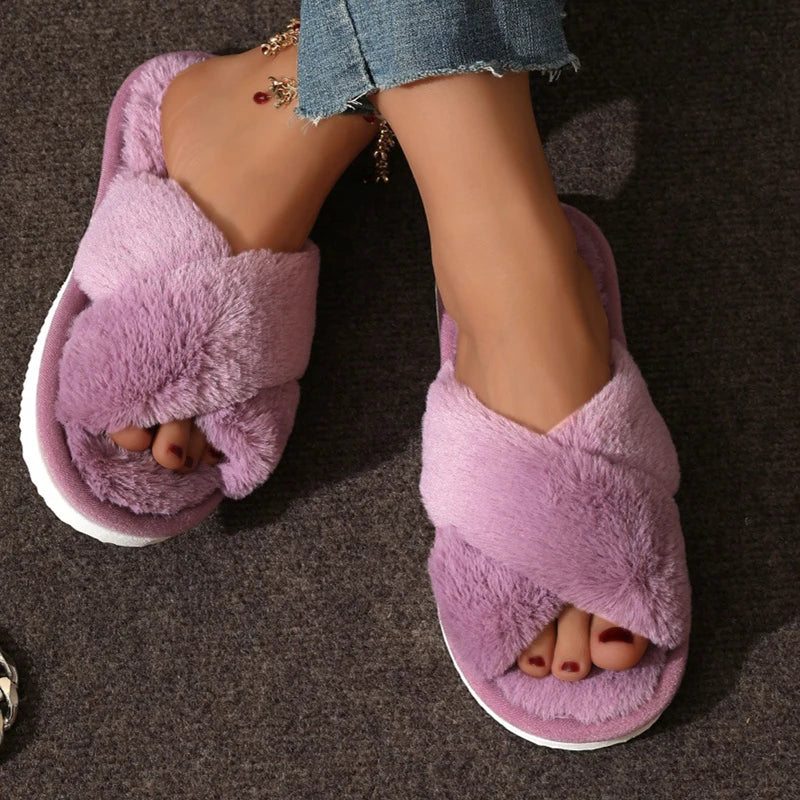 The Crossover Faux-Fur Slide