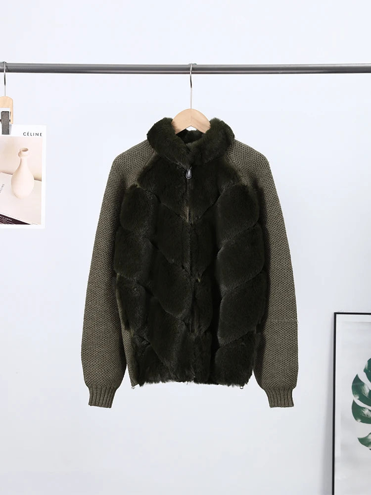 The Cruelty-Free Fur Panel Zip Jacket