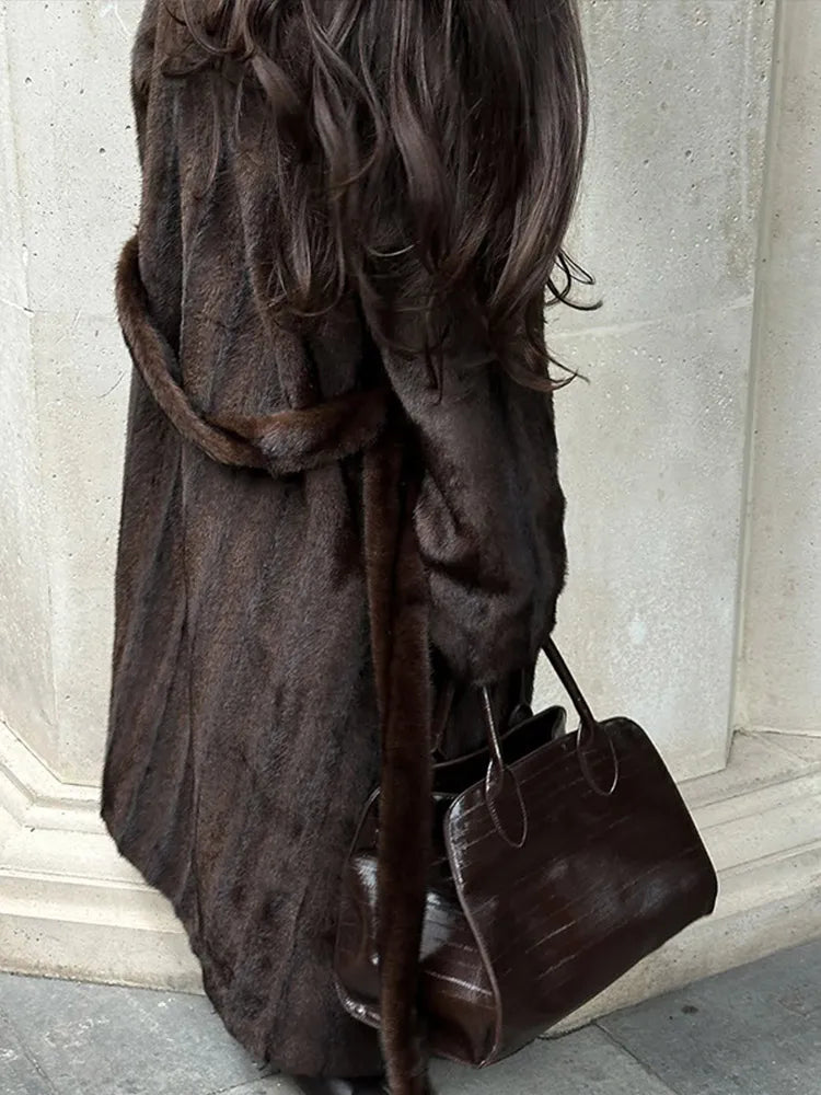 The Long Brown Cruelty-Free Fur Coat