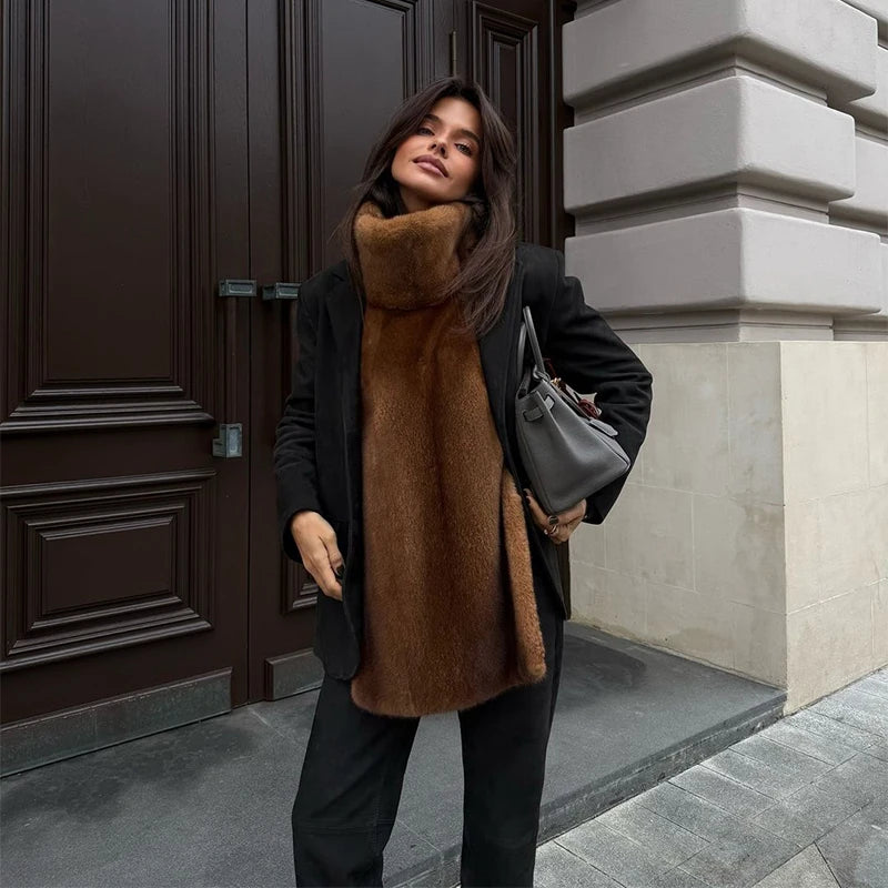 The Belted Cruelty-Free Fur Shawl Coat