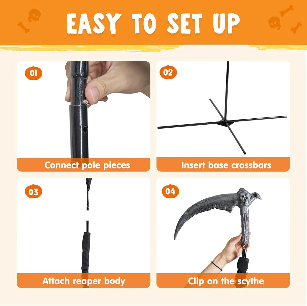 6 ft Animated Flying Grim Reaper with Light & Sound