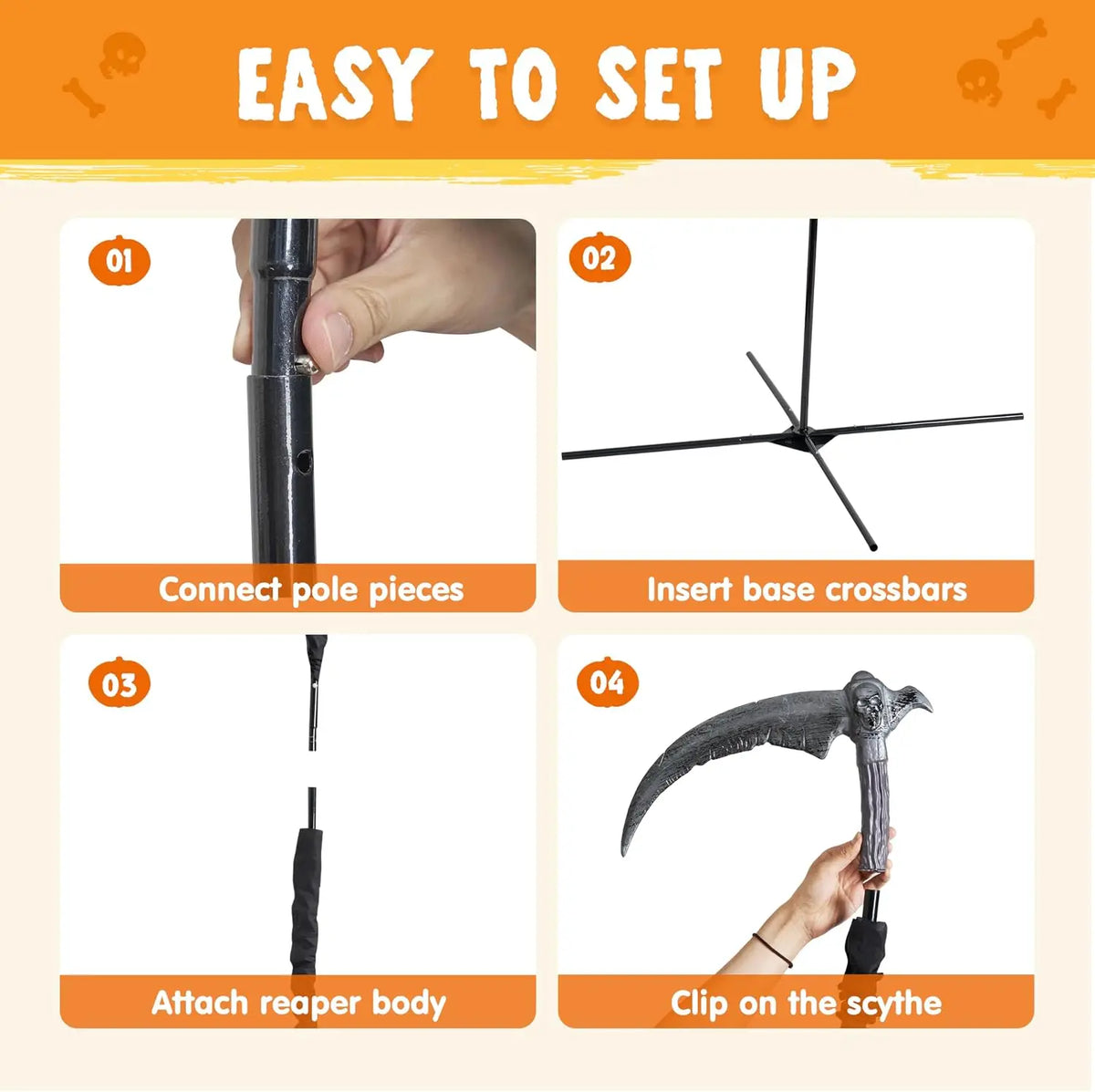 6 ft Animated Flying Grim Reaper with Light & Sound