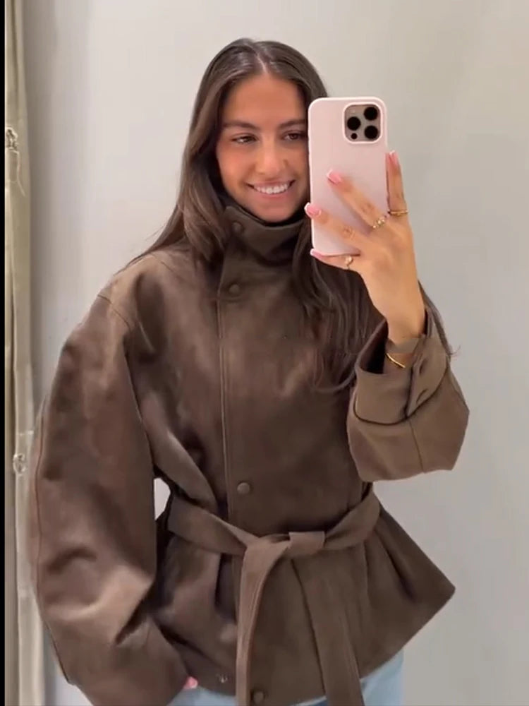 The Tie-Waist Cruelty-Free Suede Jacket