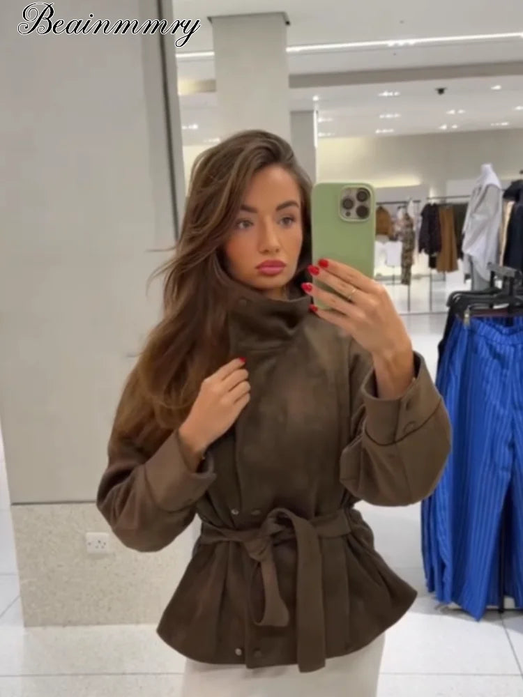 The Tie-Waist Cruelty-Free Suede Jacket