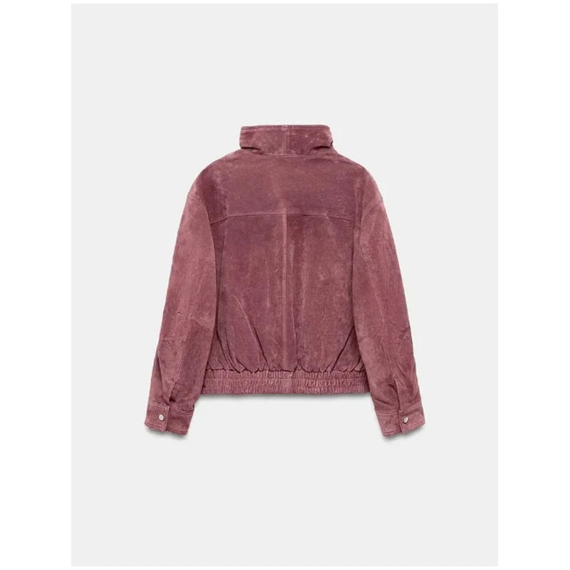 The Stand-Collar Suede-Touch Jacket