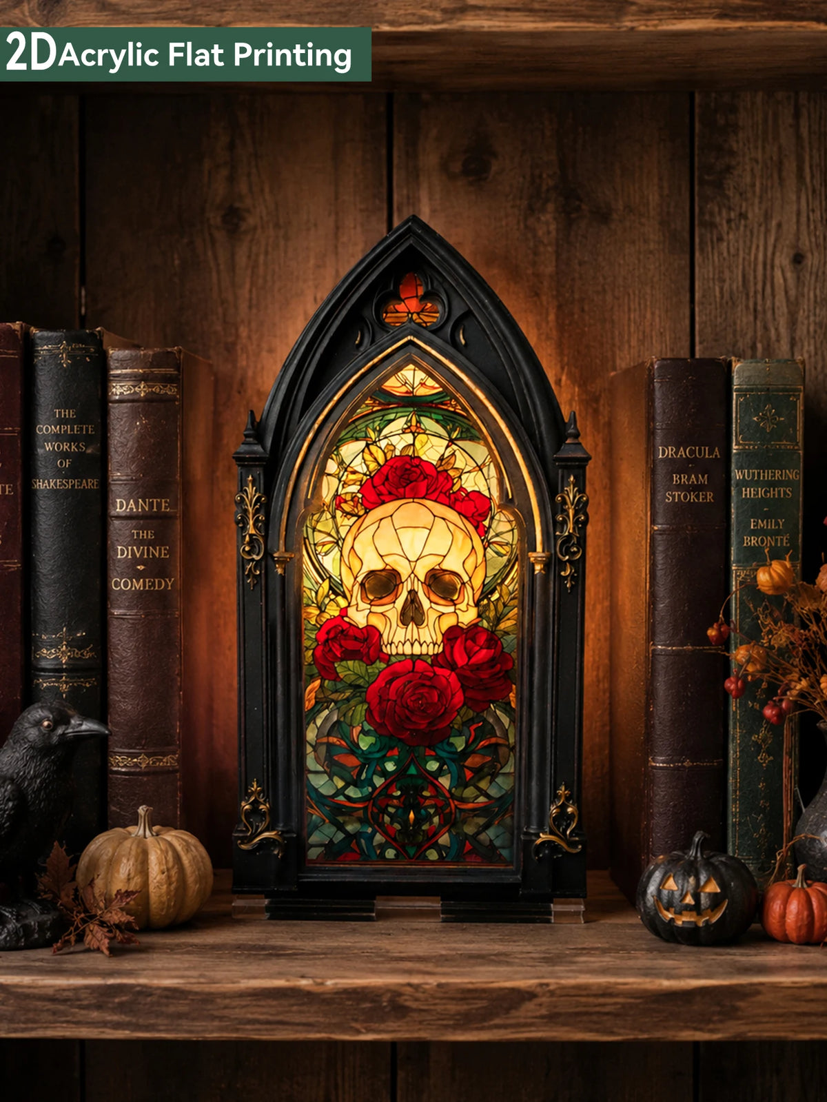 Gothic Cathedral Skull Candle Holder Duo