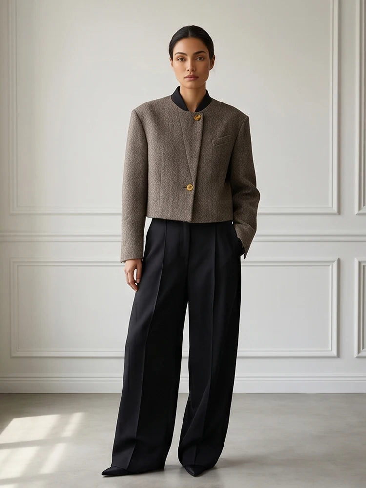 The Contrast-Trim Tweed Blazer