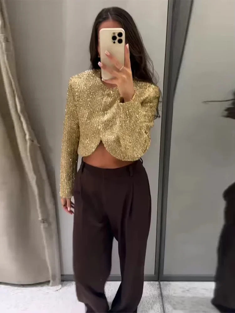 The Metallic Tweed Cropped Jacket