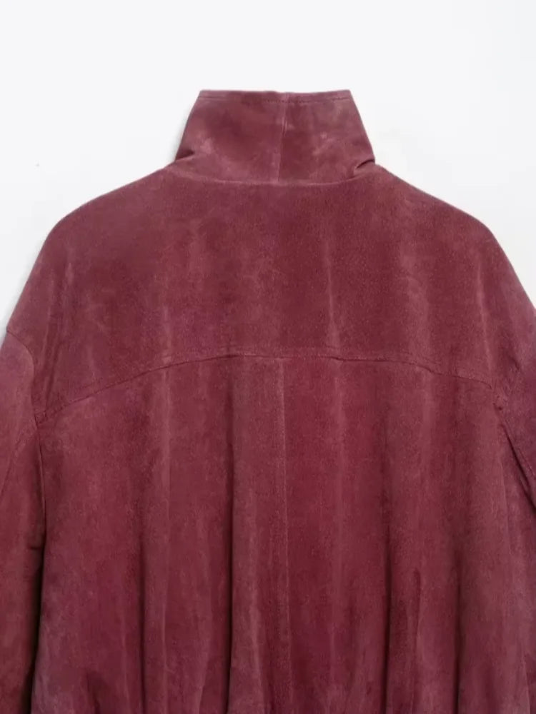 The Wine Stand-Collar Pilot Jacket
