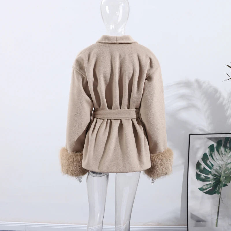 The Cruelty-Free Fur Cuff Wrap Coat