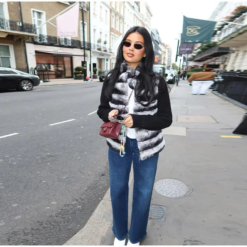 The Cruelty-Free Fur Panel Zip Jacket