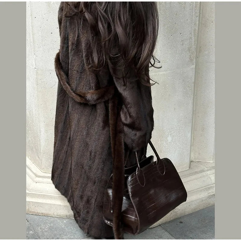 The Long Brown Cruelty-Free Fur Coat