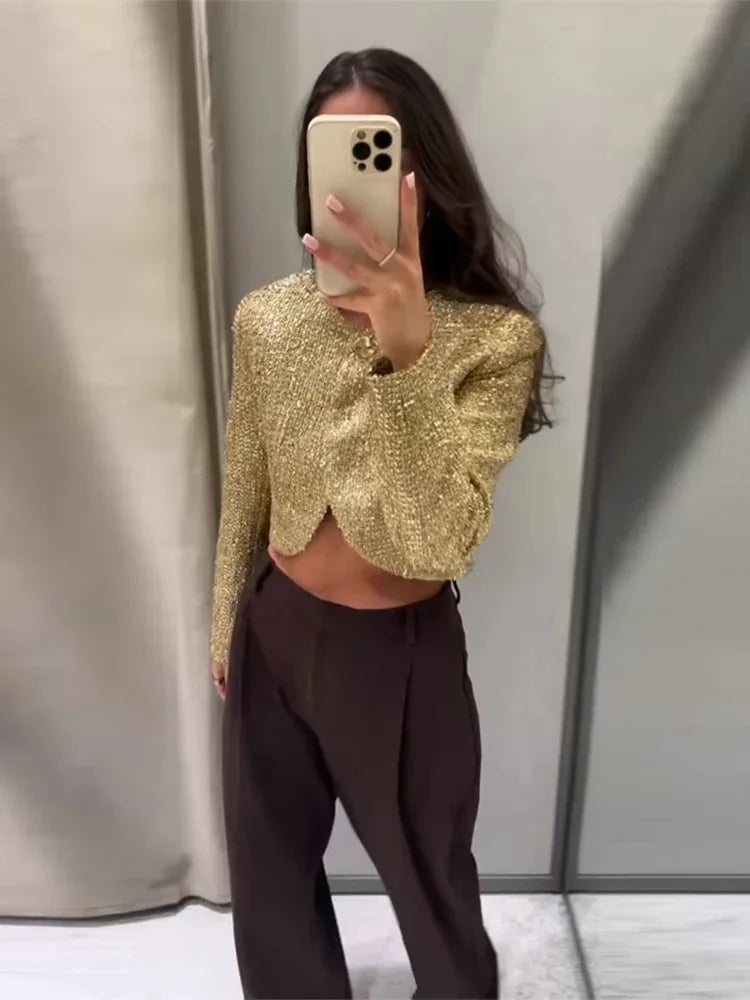 The Metallic Tweed Cropped Jacket