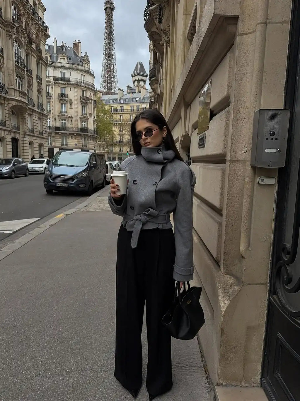The High-Collar Lace-Up Overcoat