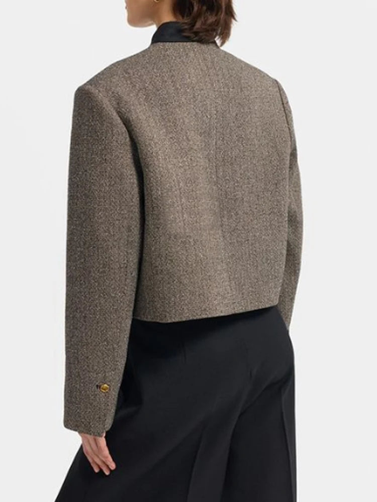 The Contrast-Trim Tweed Blazer