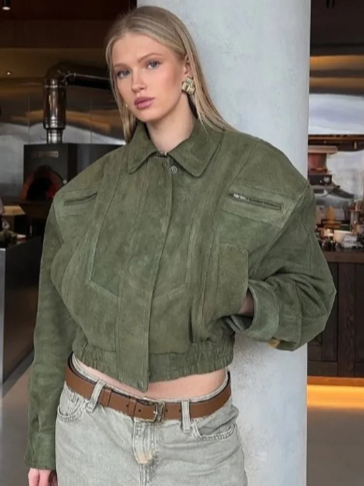 The Zip Cruelty-Free Suede Belted Jacket