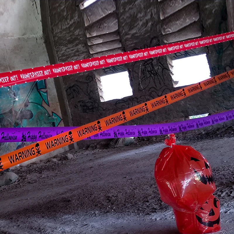 Skull Warning Tape Halloween Decoration