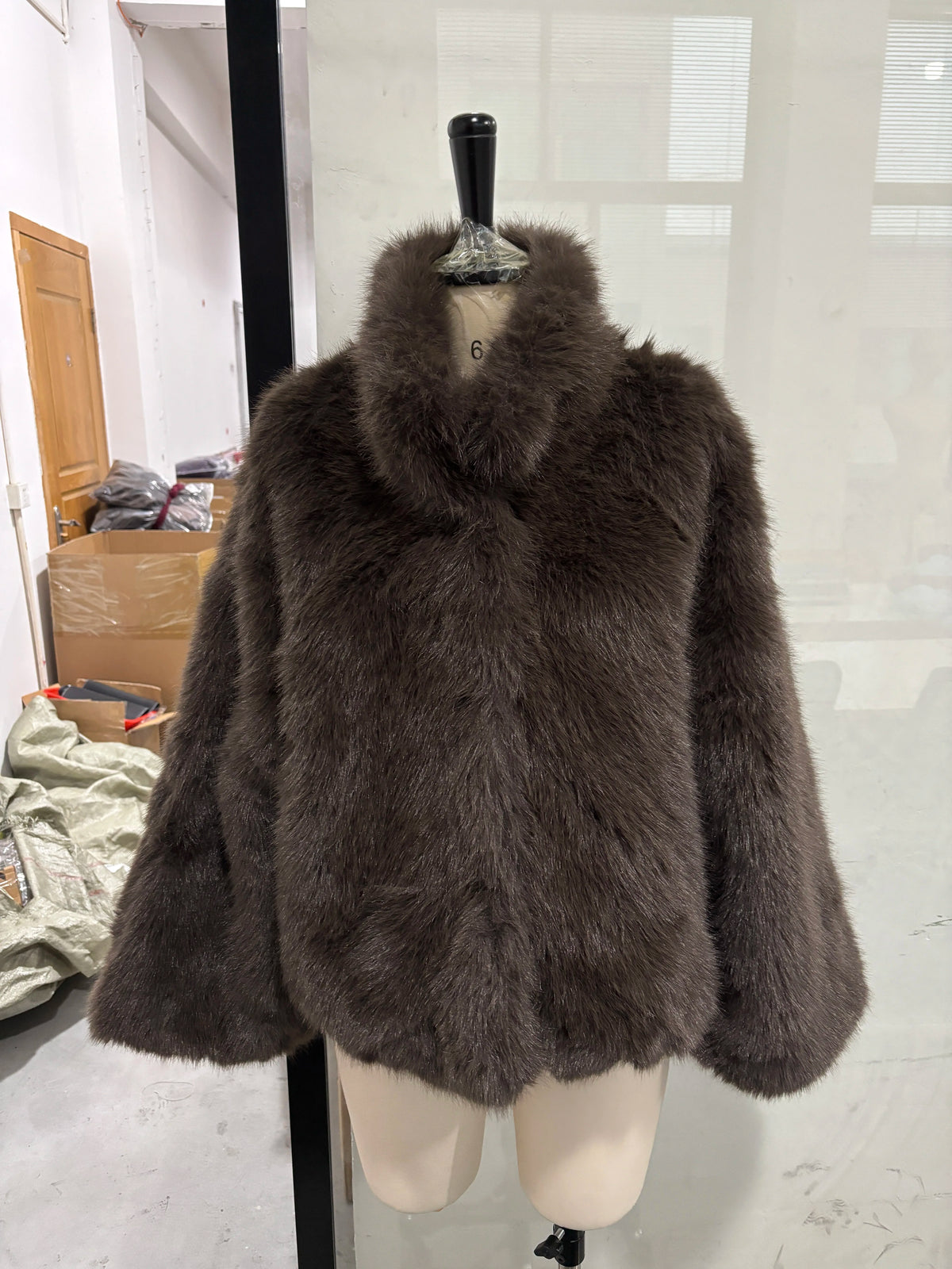 The Lace-Up Long Cruelty-Free Fur Coat