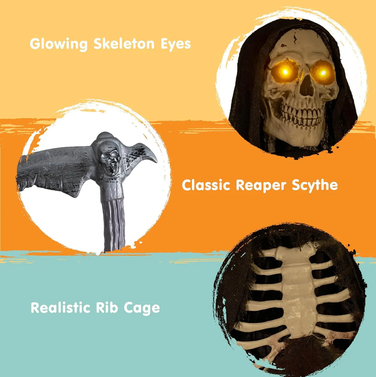 6 ft Animated Flying Grim Reaper with Light & Sound