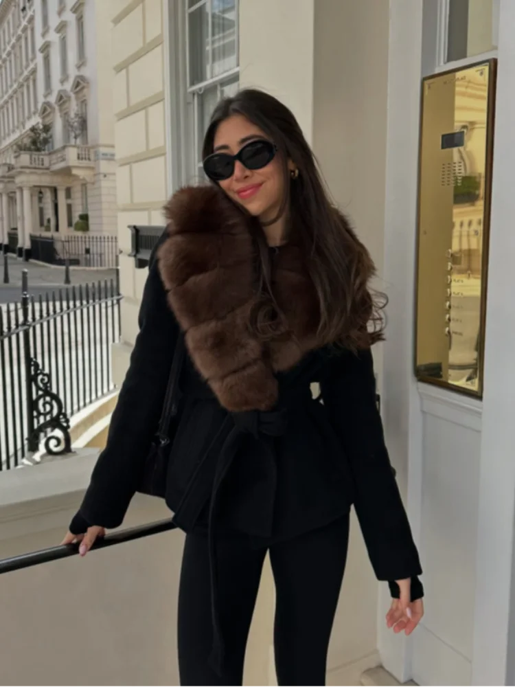 The Belted Cruelty-Free Fur Shawl Coat
