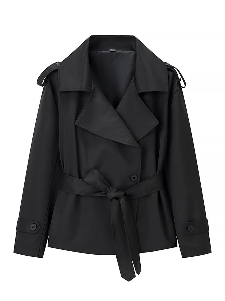 The Lace-Up Belted Short Trench