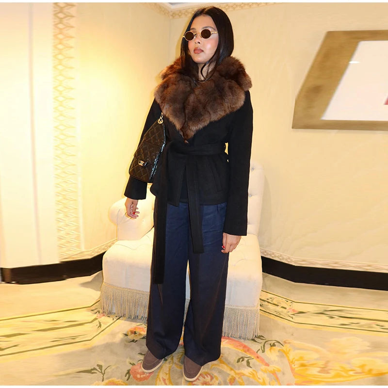 The Lace-Up Shawl-Collar Coat