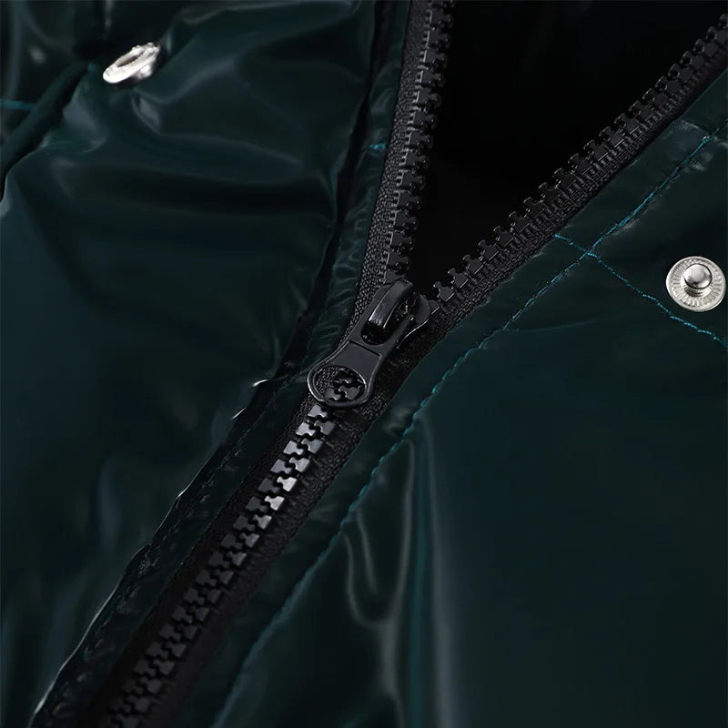 The Glossy Hooded Belted Puffer