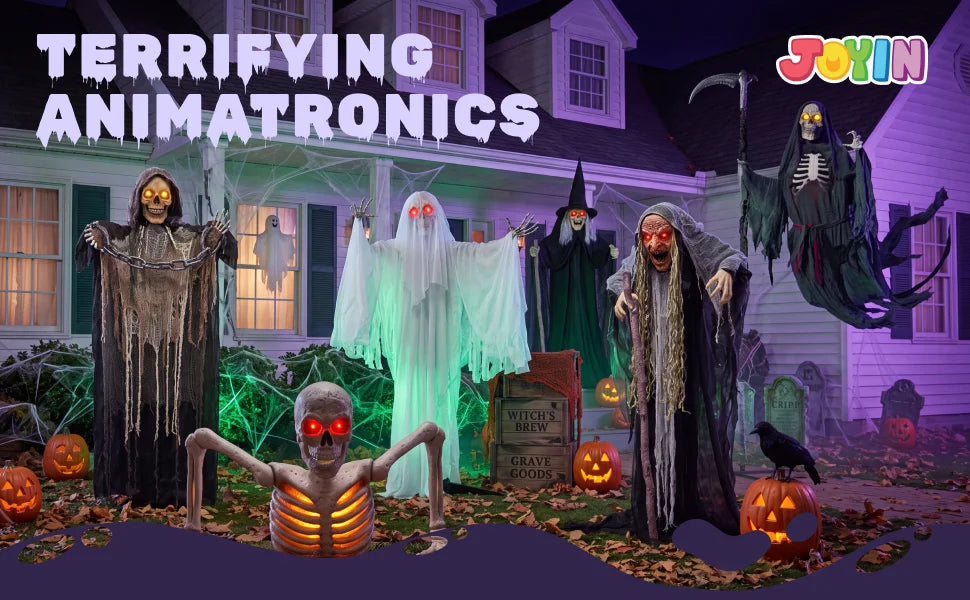 6 ft Animated Flying Grim Reaper with Light & Sound