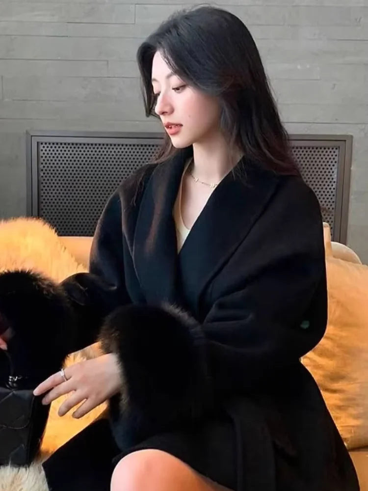 The Cruelty-Free Fur Cuff Wrap Coat