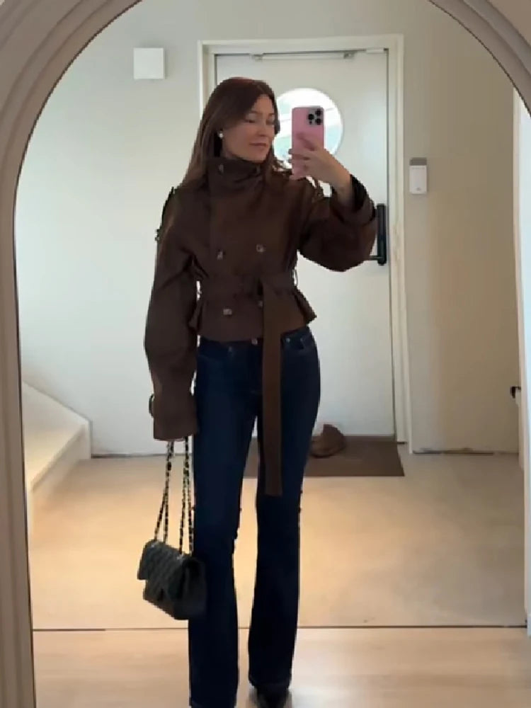 The Cruelty-Free Suede Cropped Trench