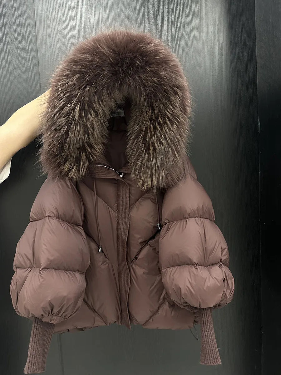 The Down Puffer with Natural Fur Collar