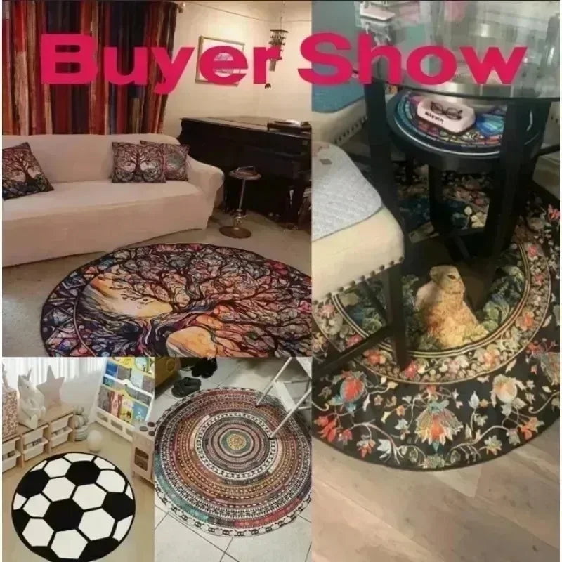 Skeleton Illusion Round Rug — Gothic Halloween Décor