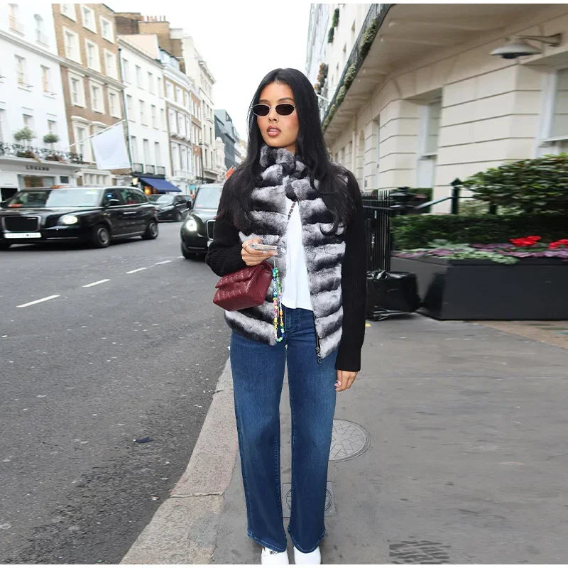 The Cruelty-Free Fur Panel Zip Jacket