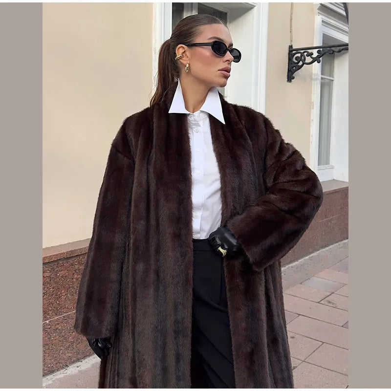The Long Brown Cruelty-Free Fur Coat