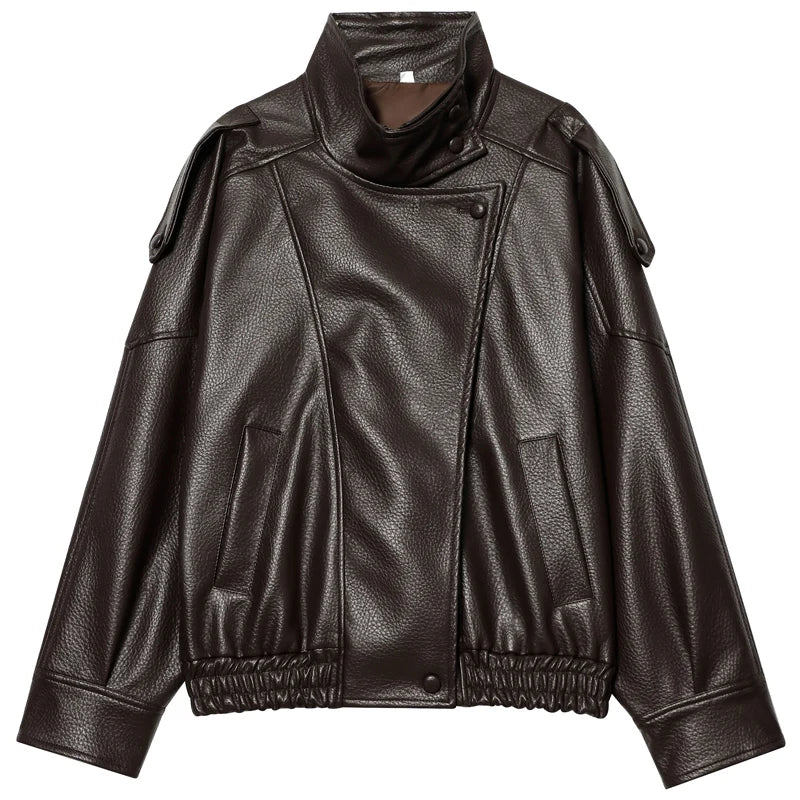 The Cropped Cruelty-Free Leather Bomber