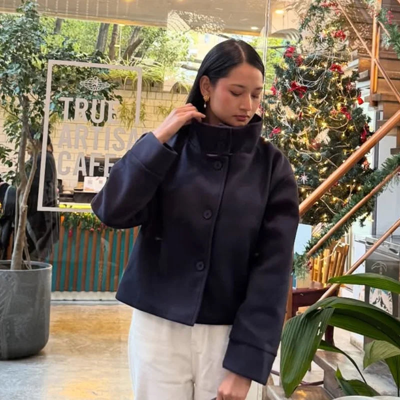 The High-Neck Asymmetric Coat