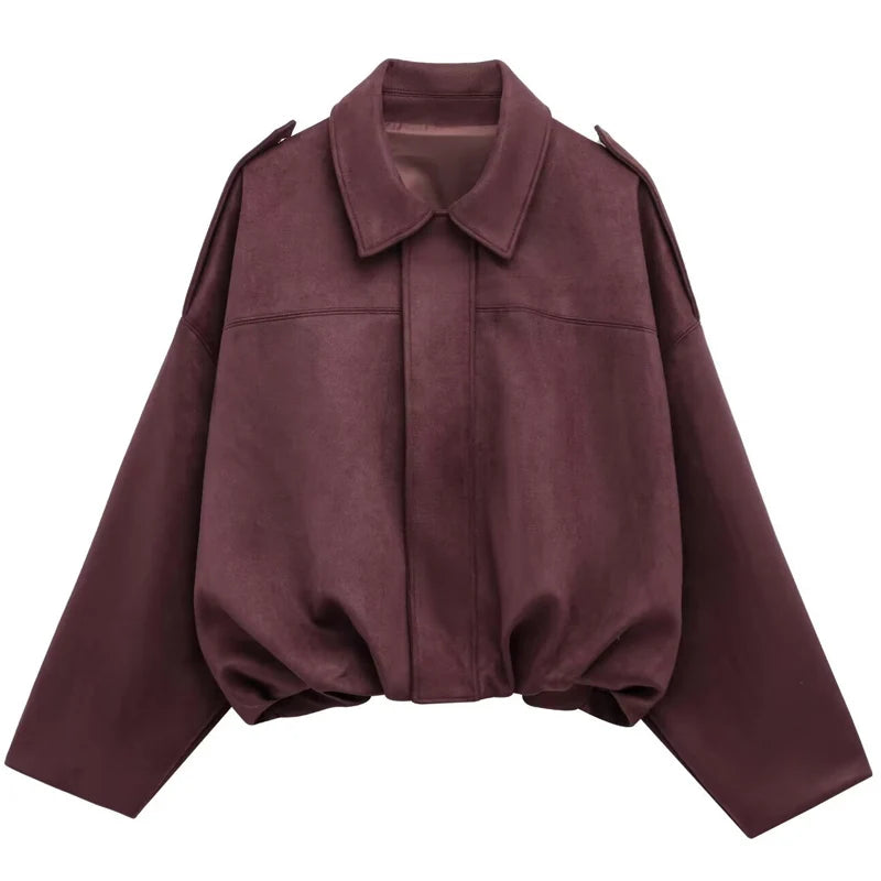 The Cruelty-Free Suede Cropped Bomber