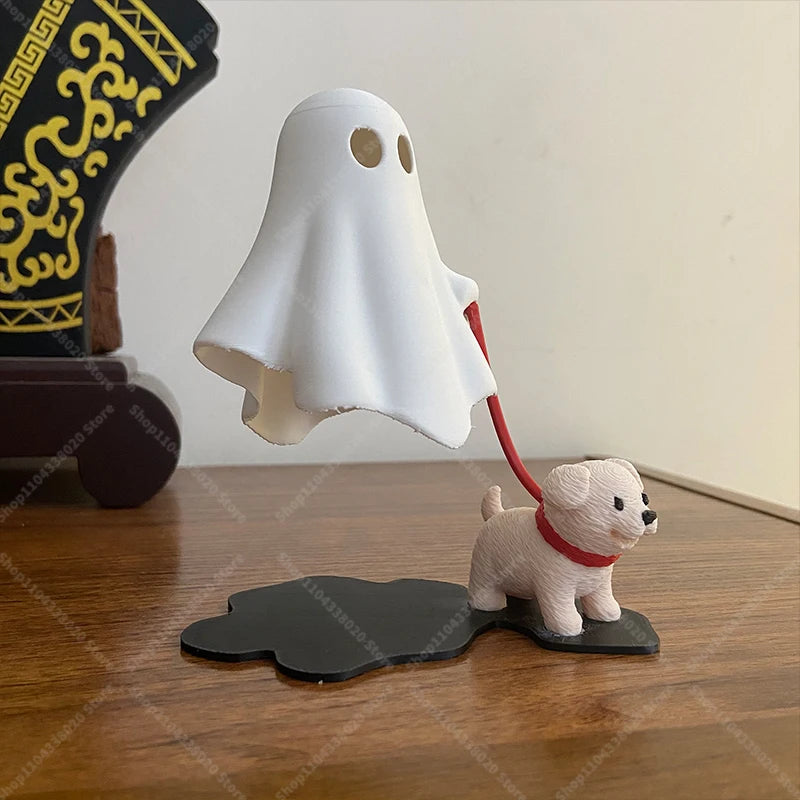 Ghost & Dog Night Light — Warm Halloween Glow