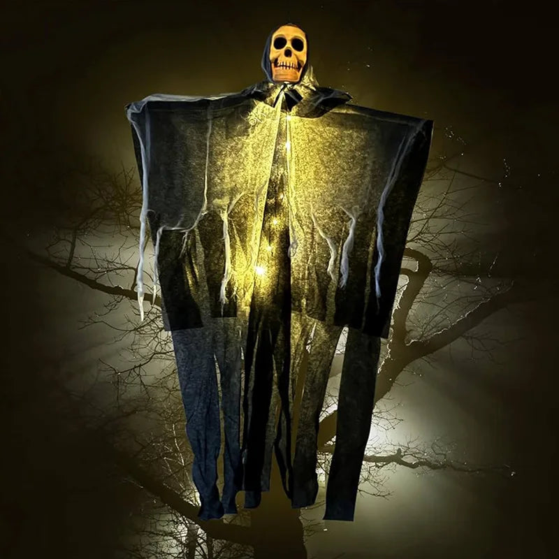 Hanging Skull Ghost Decoration — Lighted or Unlit